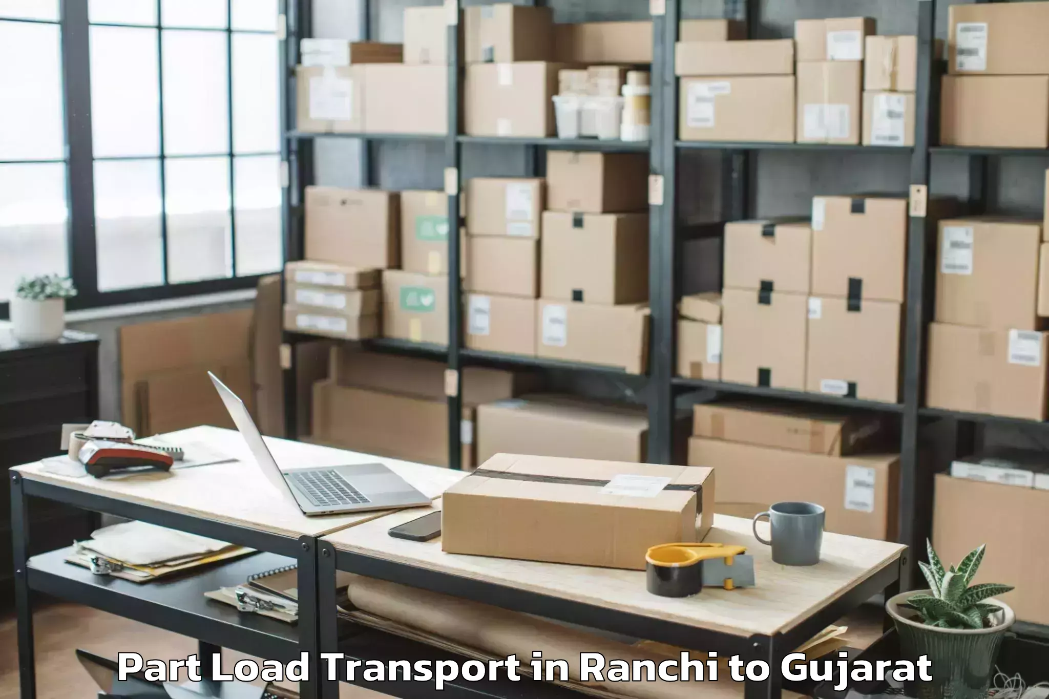 Easy Ranchi to Marwadi University Rajkot Part Load Transport Booking